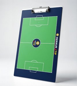Profesionalna dvostrana fudbalska taktička tabla sa celim terenom i kaznenim prostorom.